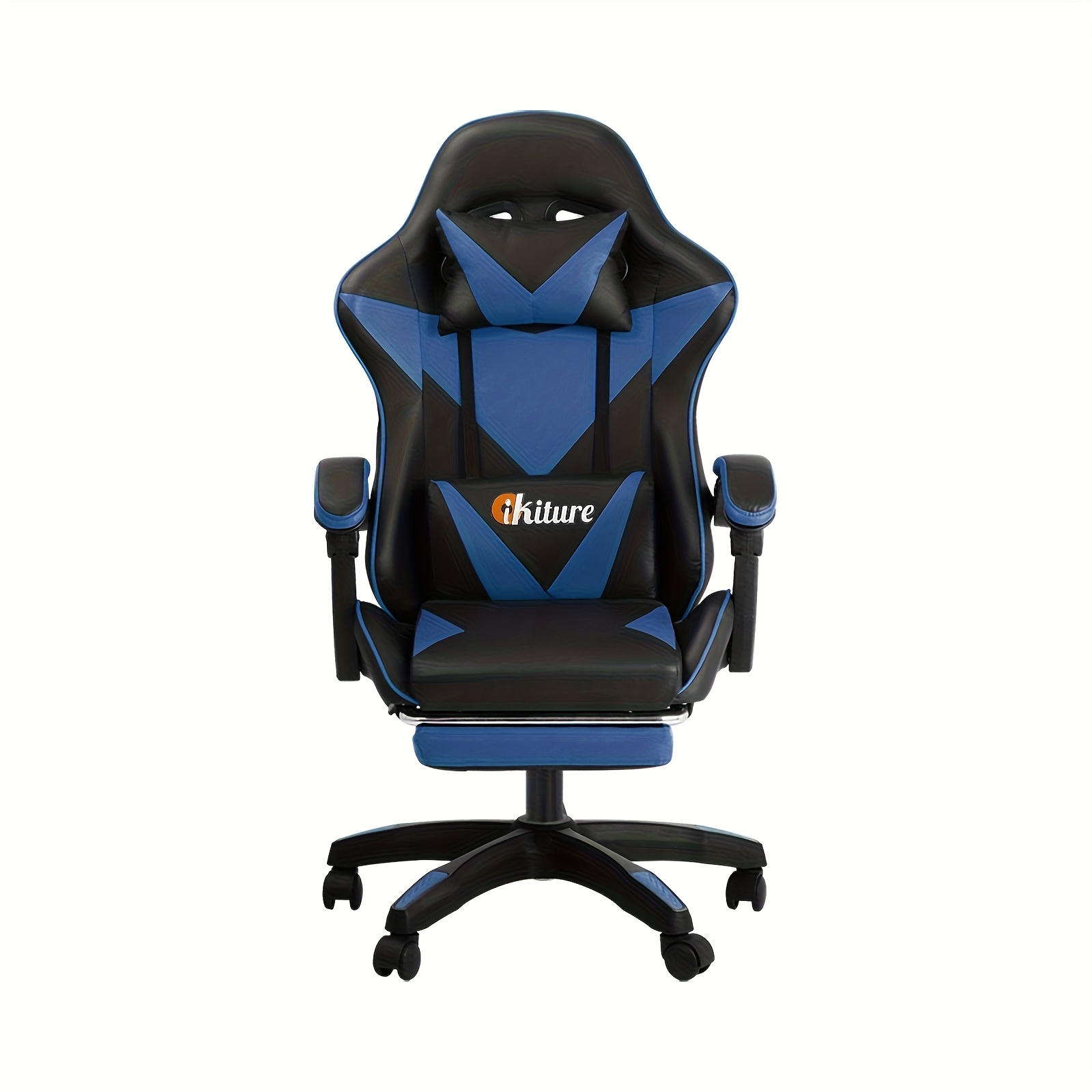 TEMU Gaming Chair Massage Racing Recliner Office Pu Leather With Footrest | Adjustable Height, Powered, Suitable For Carpet