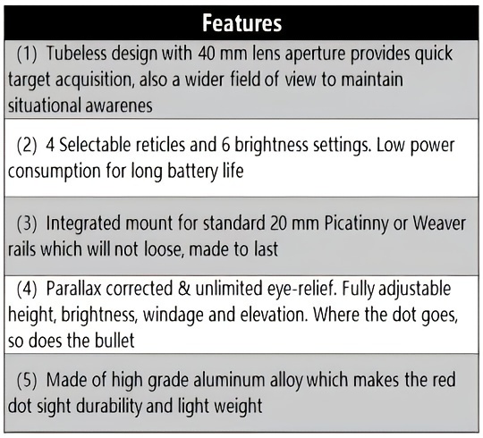 Tactical Holographic Red Dot Sight Image 1