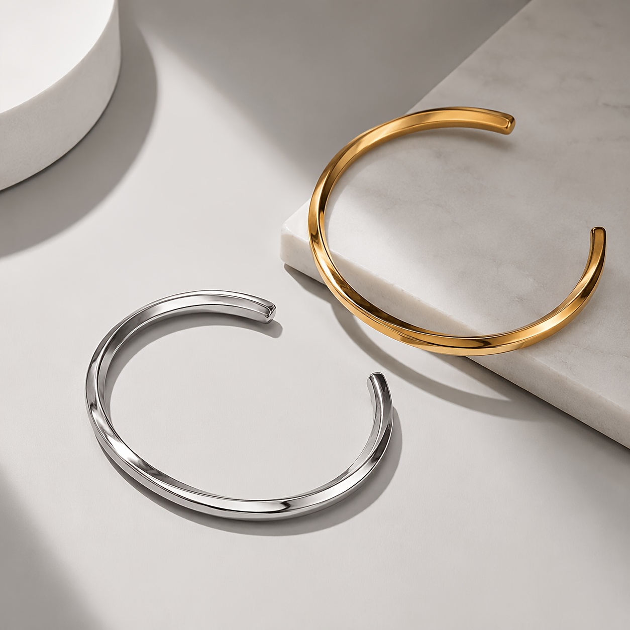 Men's Minimalist Stainless Steel Cufflink Bracelet