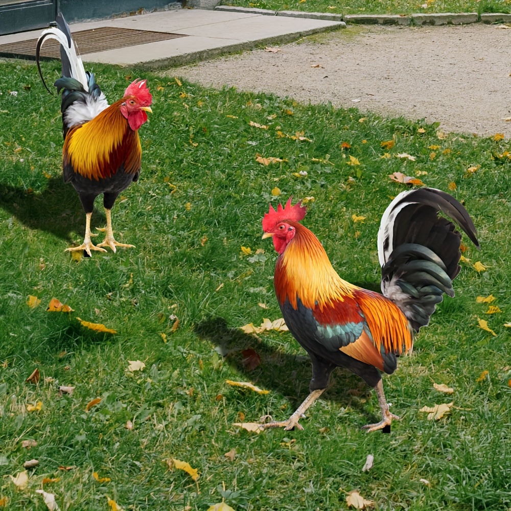 

1pc Lifelike Rooster Garden Sculpture - Rustic Acrylic Chicken Statue For Outdoor, Lawn & Yard Decor Rooster Yard Decor Rooster Decor