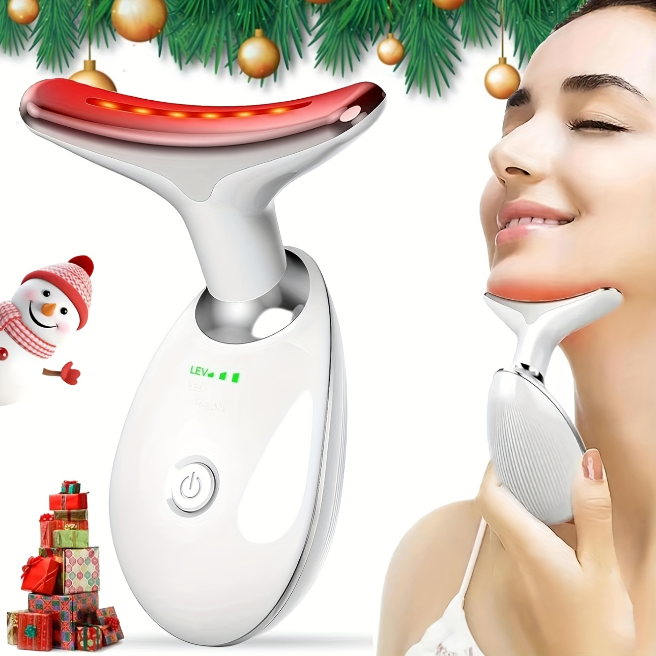 

7led Color Vibrating Neck Device , Neck And Face Skin Massager, 1pc Set Portable Usb Charging, Electric Facial Massage Tool, Feminine Massager, Skin Care Suitable For Women Gifts