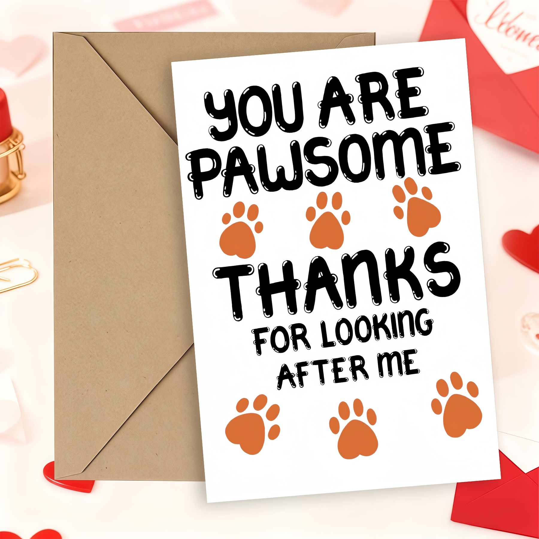 TEMU Whimsical Animal Lover Appreciation Card, Pun Text With Cute , Easy And Layout, Great For Thanking For Pets