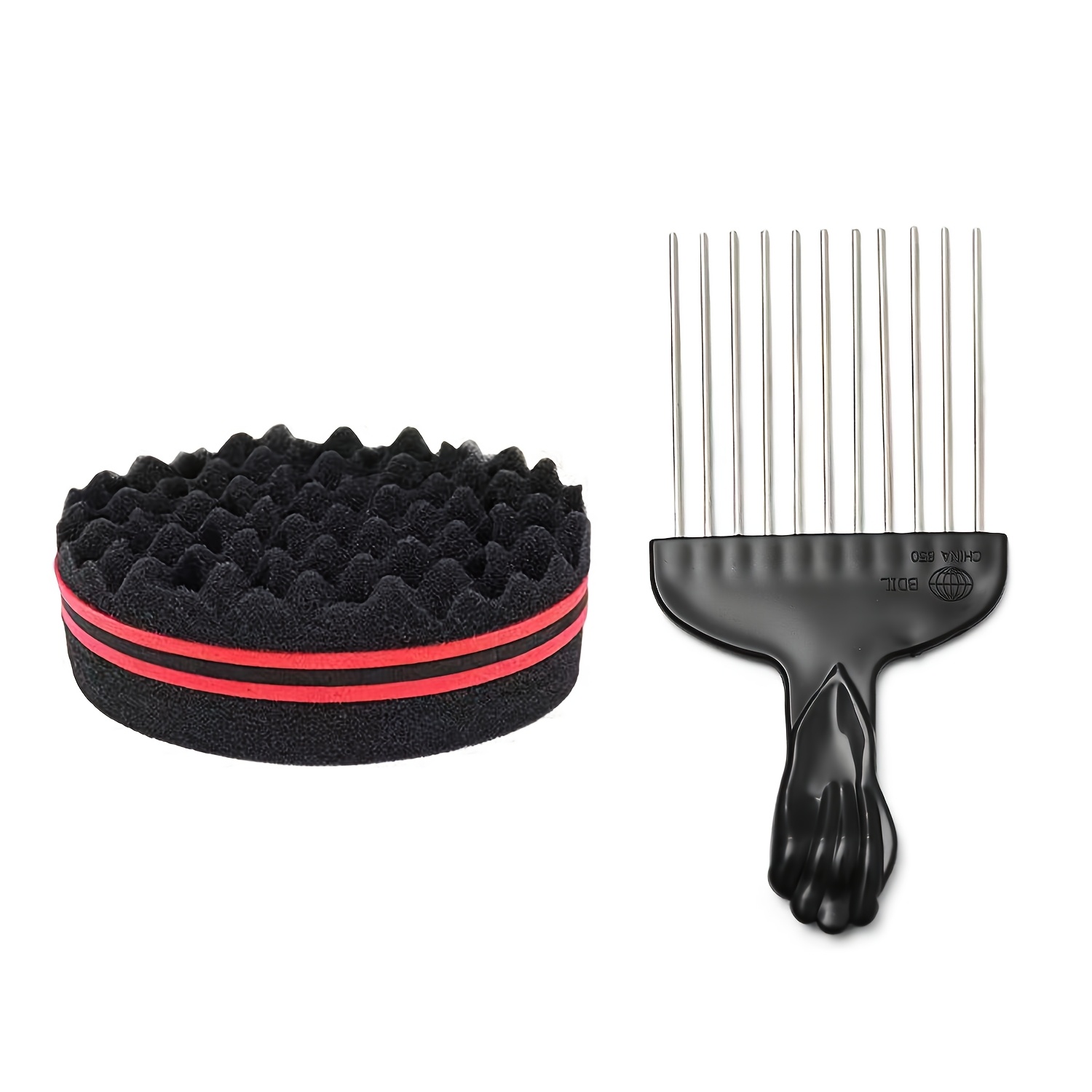 TEMU Small And Hair Sponge For Twist Dreads Locking Afro Brush Barber 2pcs