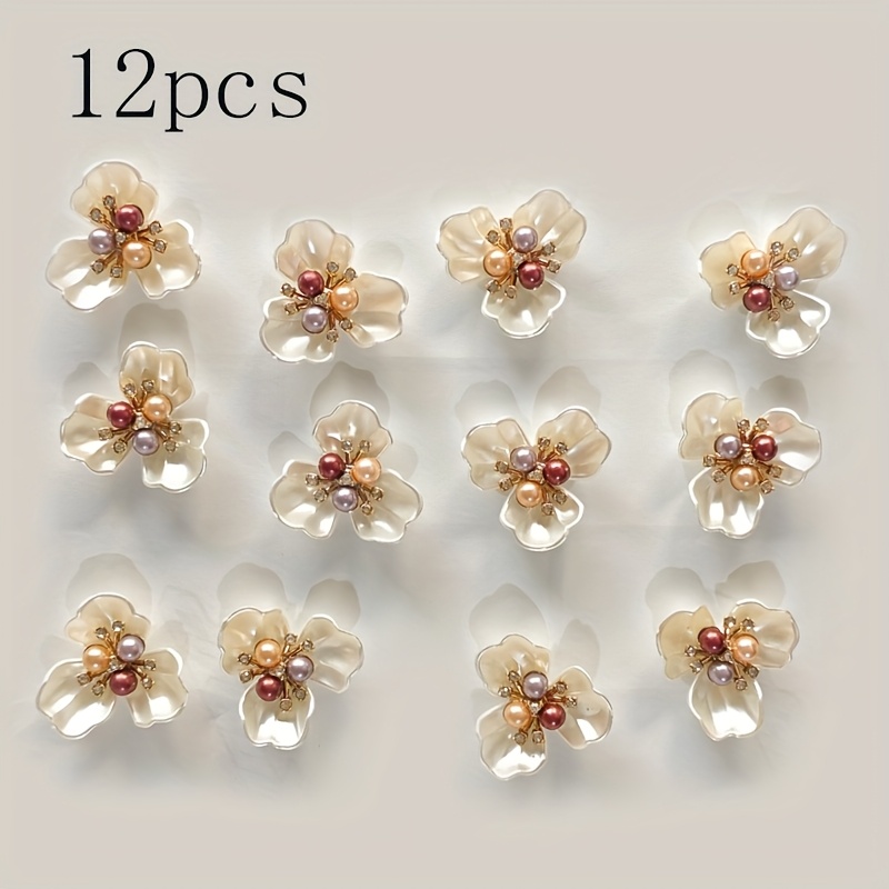 12pcs Rhinestone Buttons - 1-hole Decorative Buttons | Decor For Hair Additions, Shoes, Clothing, Bags & Craft Supplies | Sewing Additions