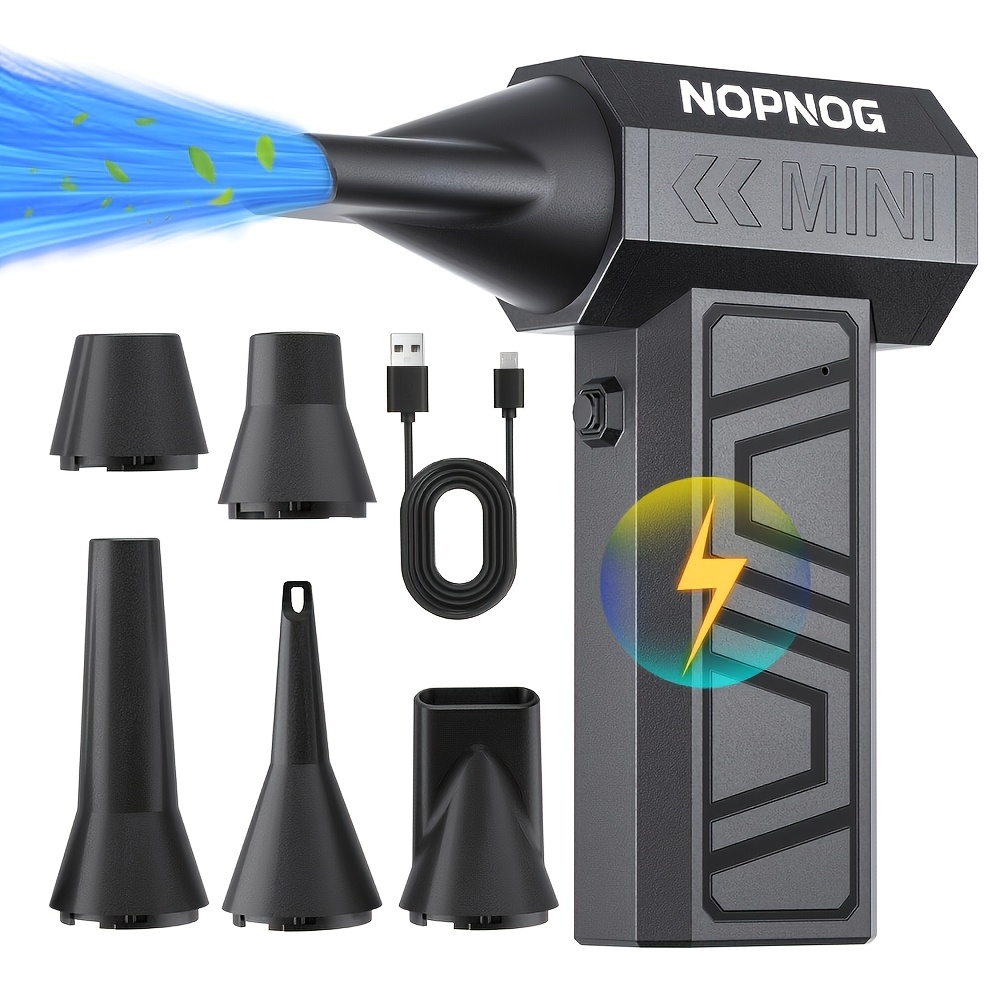 Image of 130000rpm Turbo Fan Cordless Portable Air Blower, Rechargeable Dust Blower For Car Detailing Computer Cleaning (vacuum Kit Optional)
