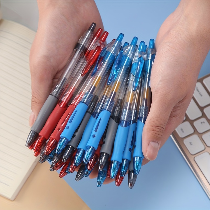 10 extendable neutral pens. Or 10 pen cores, pushable gel ink ball pen, large capacity, quick drying gel pen, 0.5mm, very suitable for schools, offices and families, homecoming season, Easter