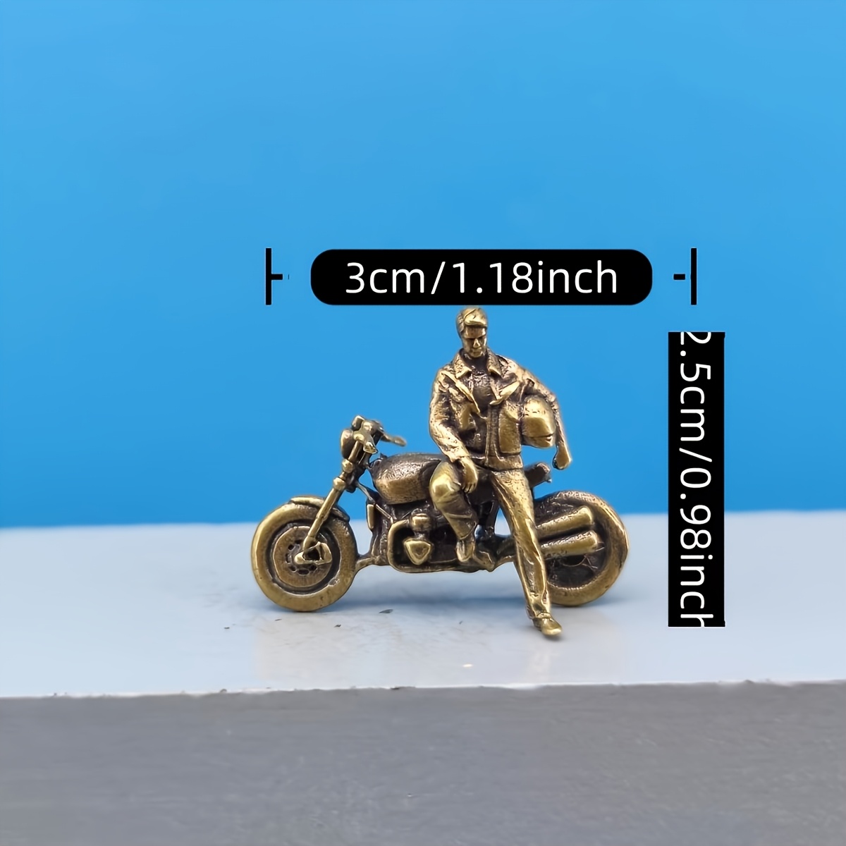 TEMU Brass Scale Locomotive And Motorcycle Mannequin Scene Miniature Photography Props Sand Table Flower Pot Small Ornament Scenery Decoration