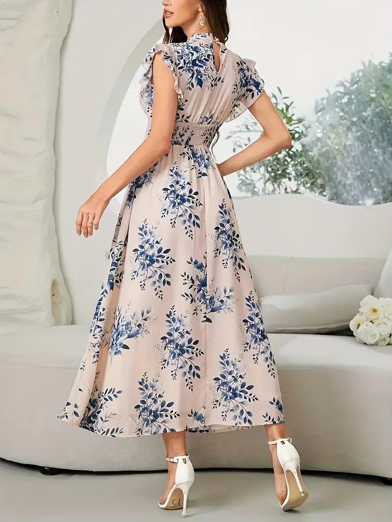 elegant floral print a line dress women sleeveless crew neck - Temu Saudi Arabia elegant floral print a line dress women sleeveless crew neck - Temu Saudi Arabia