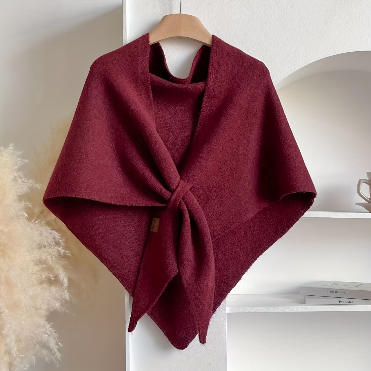 TEMU Western Women's Versatile Triangular Shawl Warm Wool Autumn Winter New Outer Scarf Decor Shawl Versatile Style