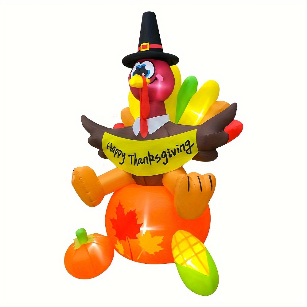 

6 Ftinflatable Thanksgiving Turkish Pumpkin Waterproof With Led Lights, Fall & Thanksgiving Decoration, Indoor &