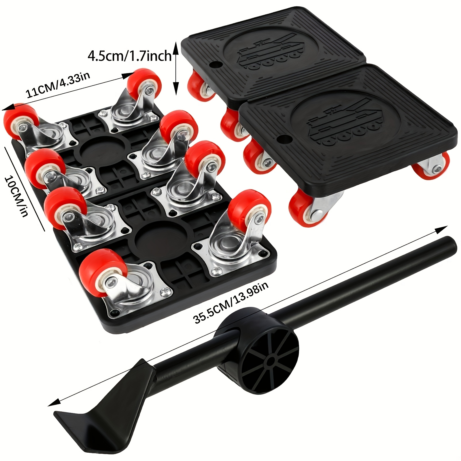 TEMU Kit de mudanza y elevación de muebles de resistencia de 5 piezas - Soporta 399.16 kg con almohadillas deslizantes suaves y ruedas giratorias de