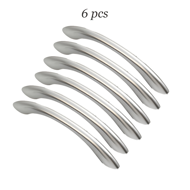 TEMU Set da 6 maniglie moderne minimaliste curve per armadi e guardaroba, realizzate in materiale ABS, non si sentono fredde al tatto in inverno.