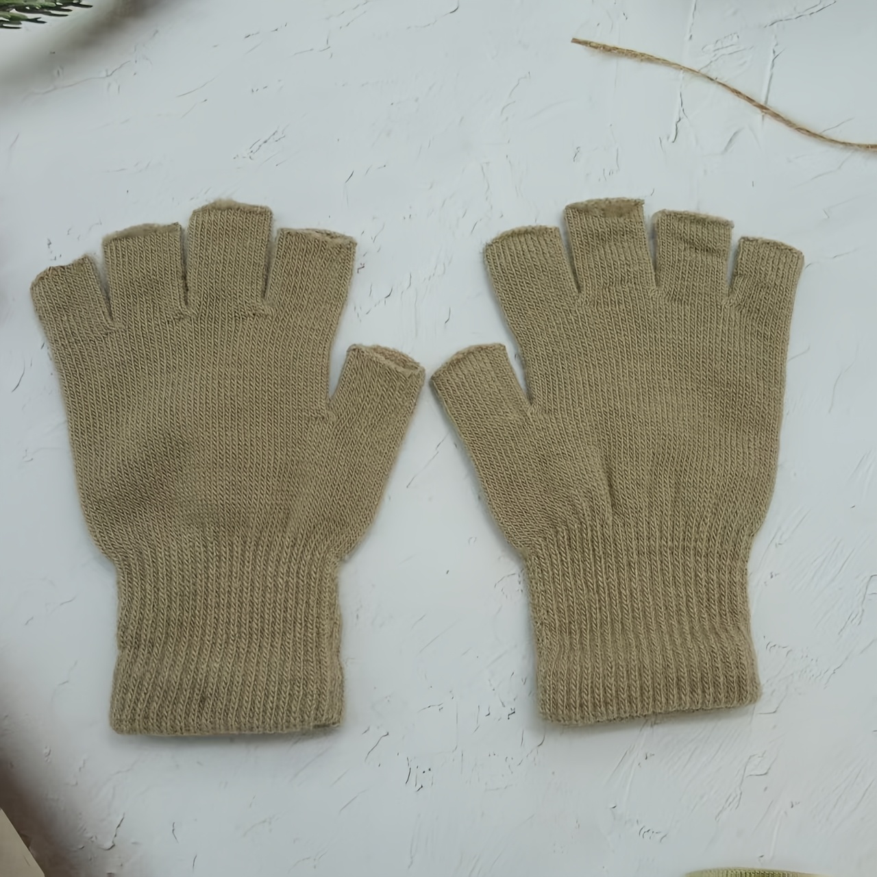 TEMU Men's And Women's Half-finger Thermal Gloves
