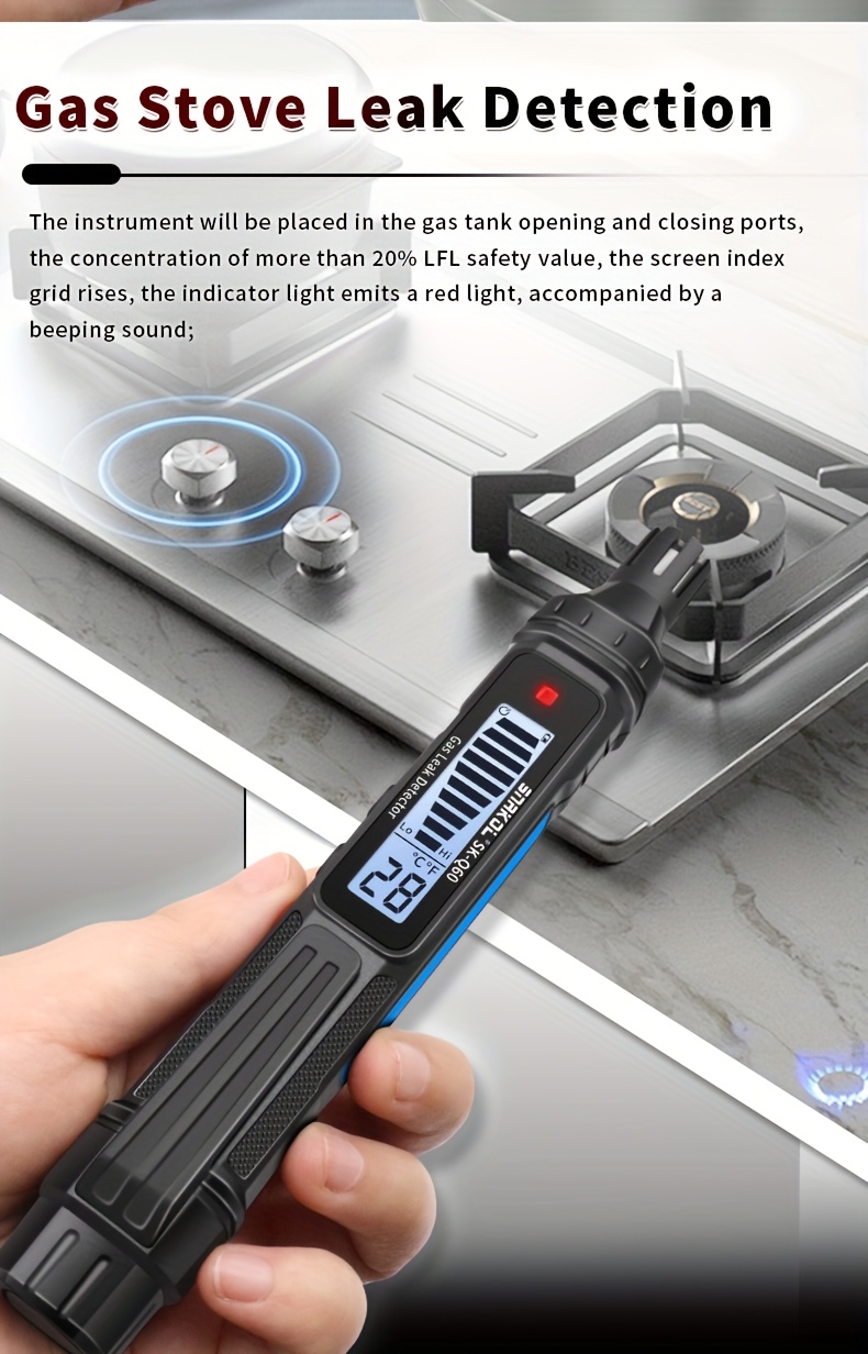sk q60   gas detector sound and light alarm   leakage detector Product details 4