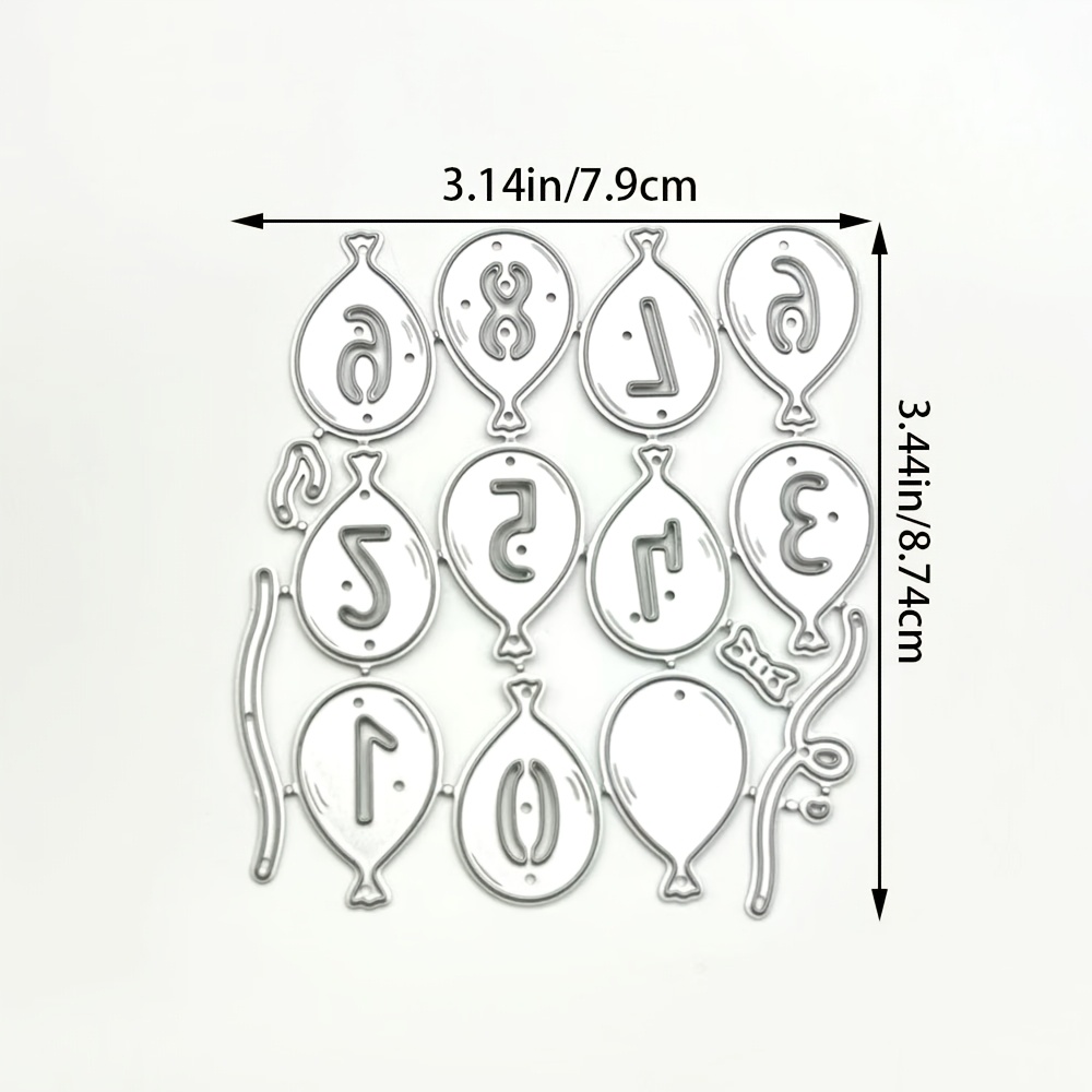 TEMU Mêmes que les ballons, matrices de découpe en métal pour kit de fabrication de cartes, gaufrage, découpe de papier, pochettes de rangement pour