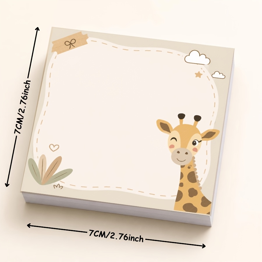 TEMU Cute Giraffe Memo Pad, Cartoon Animal Design For School, Office &