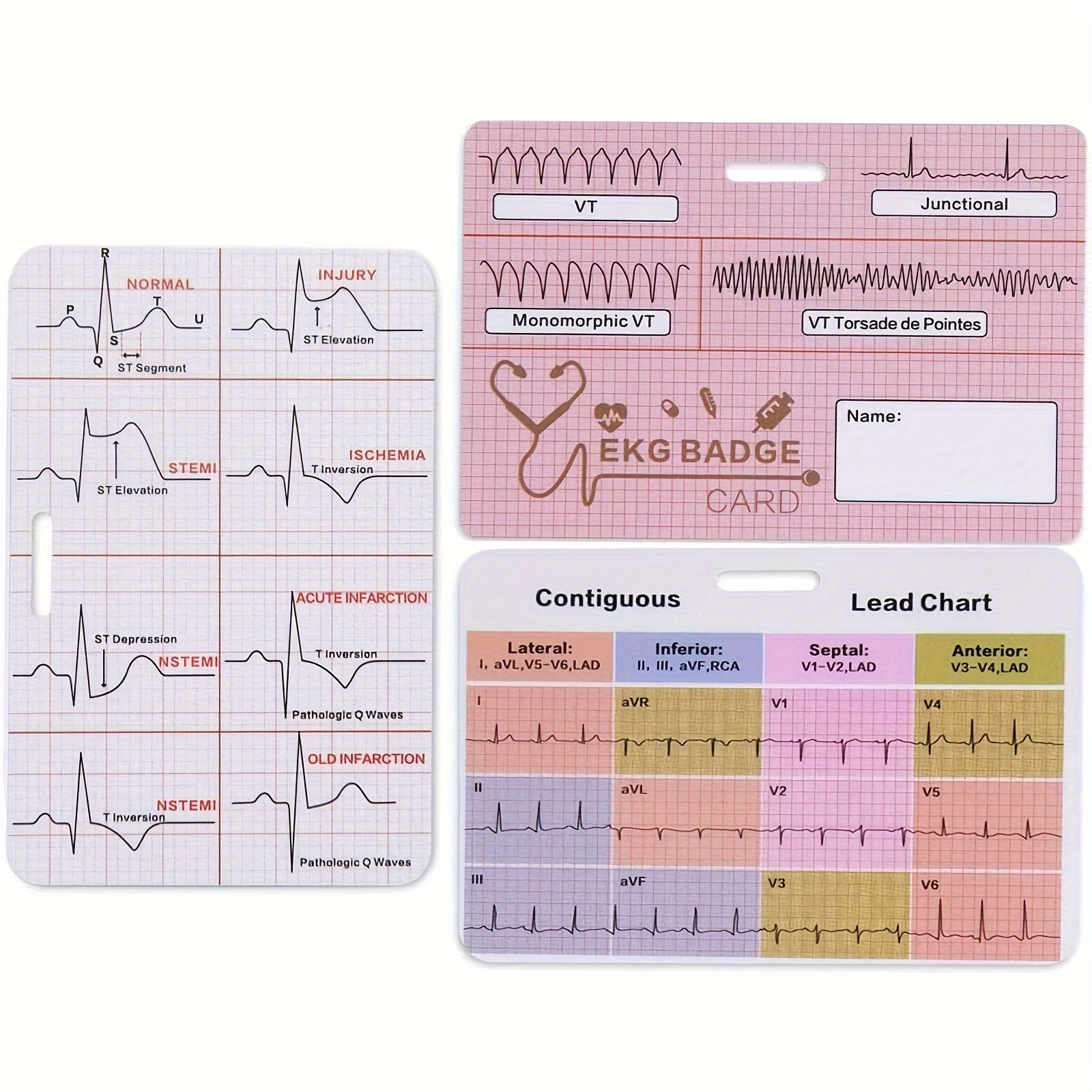Aetius Ekg Badge Cards Nurses Double sided Waterproof Temu Oman