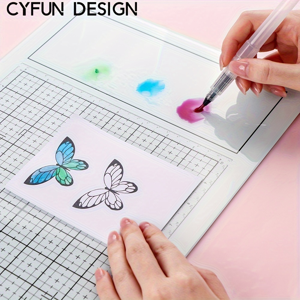 

Design Glass Crafting Surface - Magnetic Glass Craft Mat With Magnets, Scratch & Heat Resistant Tempered Glass Crafting Mat For Cutting, Stamping, , Heat Embossing