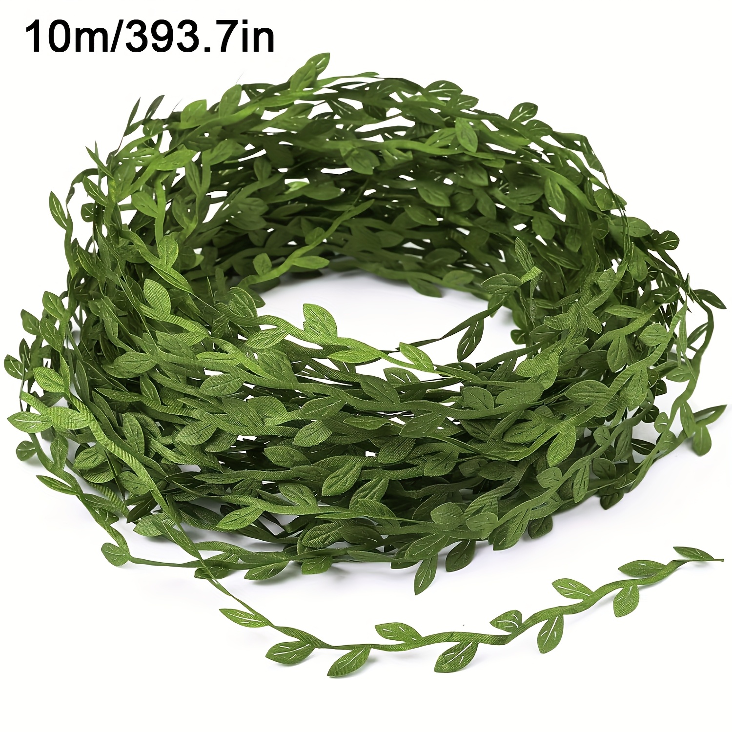 5/10/20m Lvydec Artificial Vine Greenery Garland With Green Leaves Ribbon, Faux Ivy Leaf Garland For Wedding Party Crafts And Wall Decor