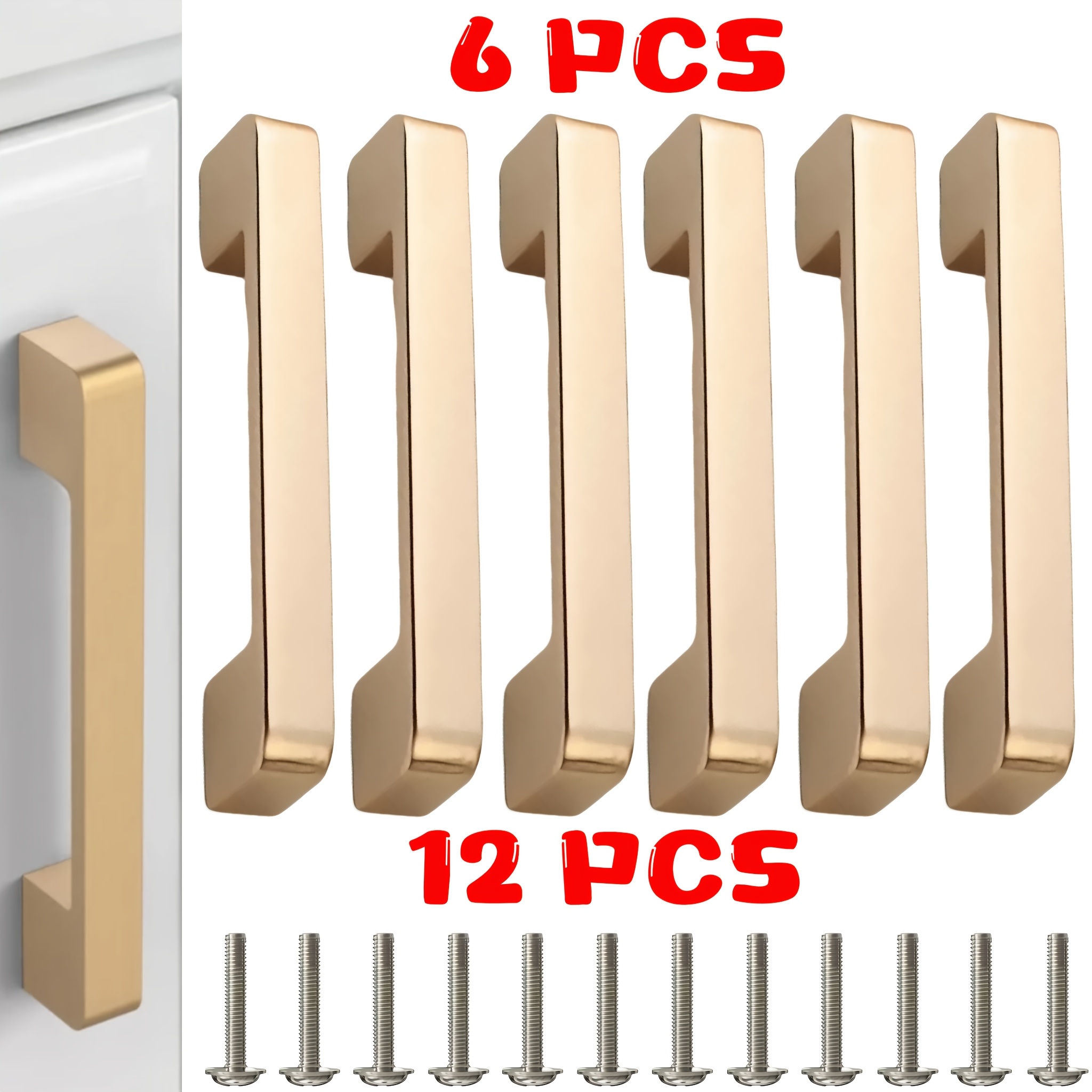 TEMU 18pcs Set Of U-shaped Handles And Screws With A Hole Distance Of 3.78 Inches, Fashionable And Plastic Handles, Multi-functional Furniture