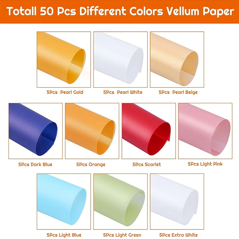Sourcing Map Colored Vellum Paper - 50 Sheet Black A4 Printable Translucent Paper For Crafts