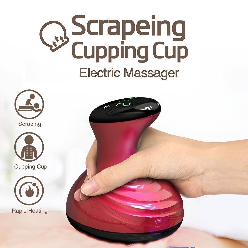 1pc usb rechargeable electric cupping massager with heat portable   tool for muscle relaxation   gift for women men mom dad     massage tools for body