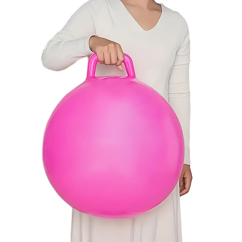 PVC Bounce Balls with Handles, 18-Inch Durable Jumping Sports Ball, Multi-Color Set, with Outdoor Games, School Activities, and Holiday Gifts for Ages 3-12