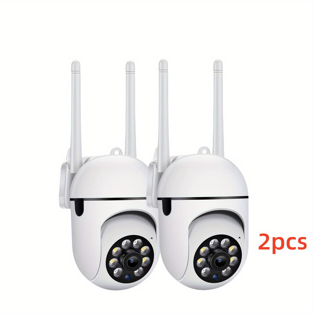 TEMU 2pcs 2mp Wireless Security Cameras With Night Vision, Wifi For Real- Viewing, Audio, Motion Tracking, And Storage - Ideal For Home & Pet Monitoring, Wireless Outdoor Security Camera
