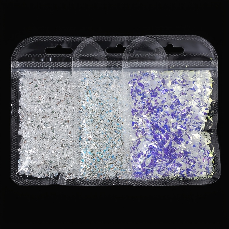 Image of Sparkling Silverly Glitter - White With Mixed Coarse Glitter, Suitable For Handicrafts, Christmas Decorations, And Cup Accessories