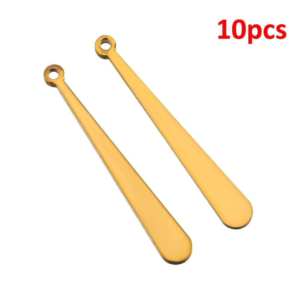 TEMU 10pcs Breloques Longues en Acier Inoxydable Plaqué Or pour Boucles d'Oreilles, Pendentifs pour Fabrication de Bijoux DIY et , Fournitures Tissu