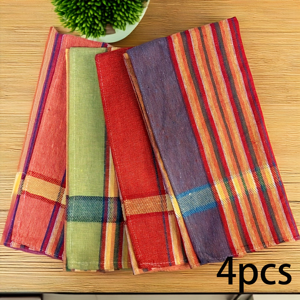 Image of 2/4 Pack Large Kitchen Dish Cloths, Super Absorbent Soft Cotton Dish Rags, Light Tan/bar Towels For Washing Drying Dishes And Home, Large Square Towels, Tea Towels