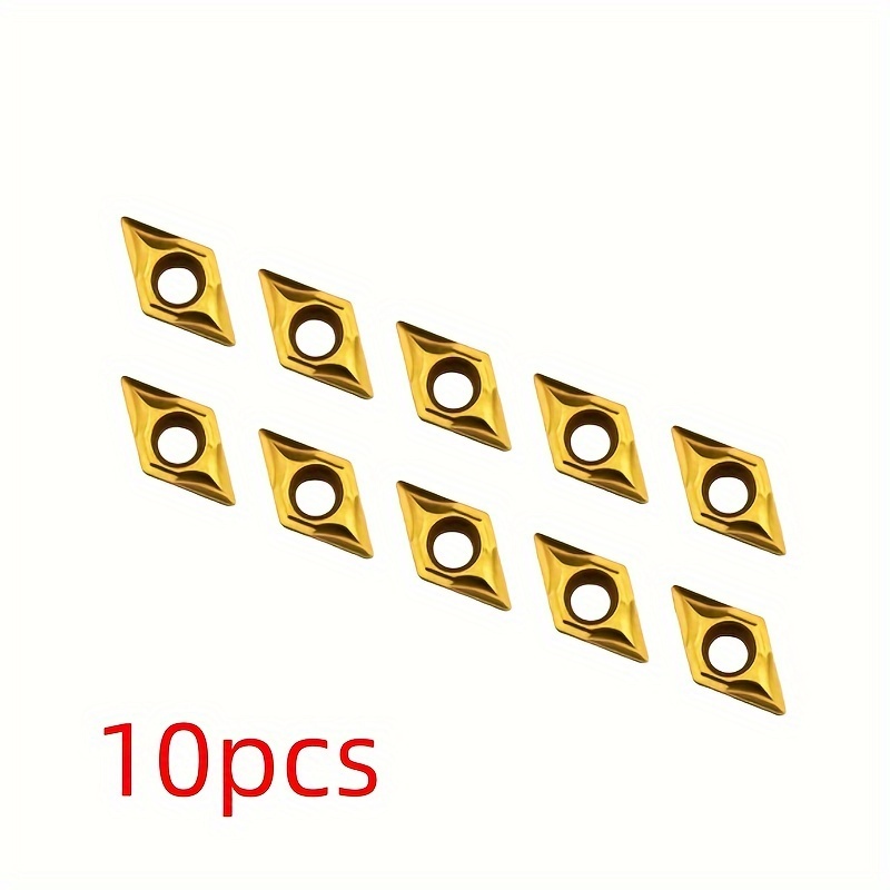 E-shop 10 Stk./20 Stk./50 Stk. DCMT070204 Drehfräse-Einsätze | Pulverbeschichteter goldener , winddicht, kompatibel mit Handfräse, für die