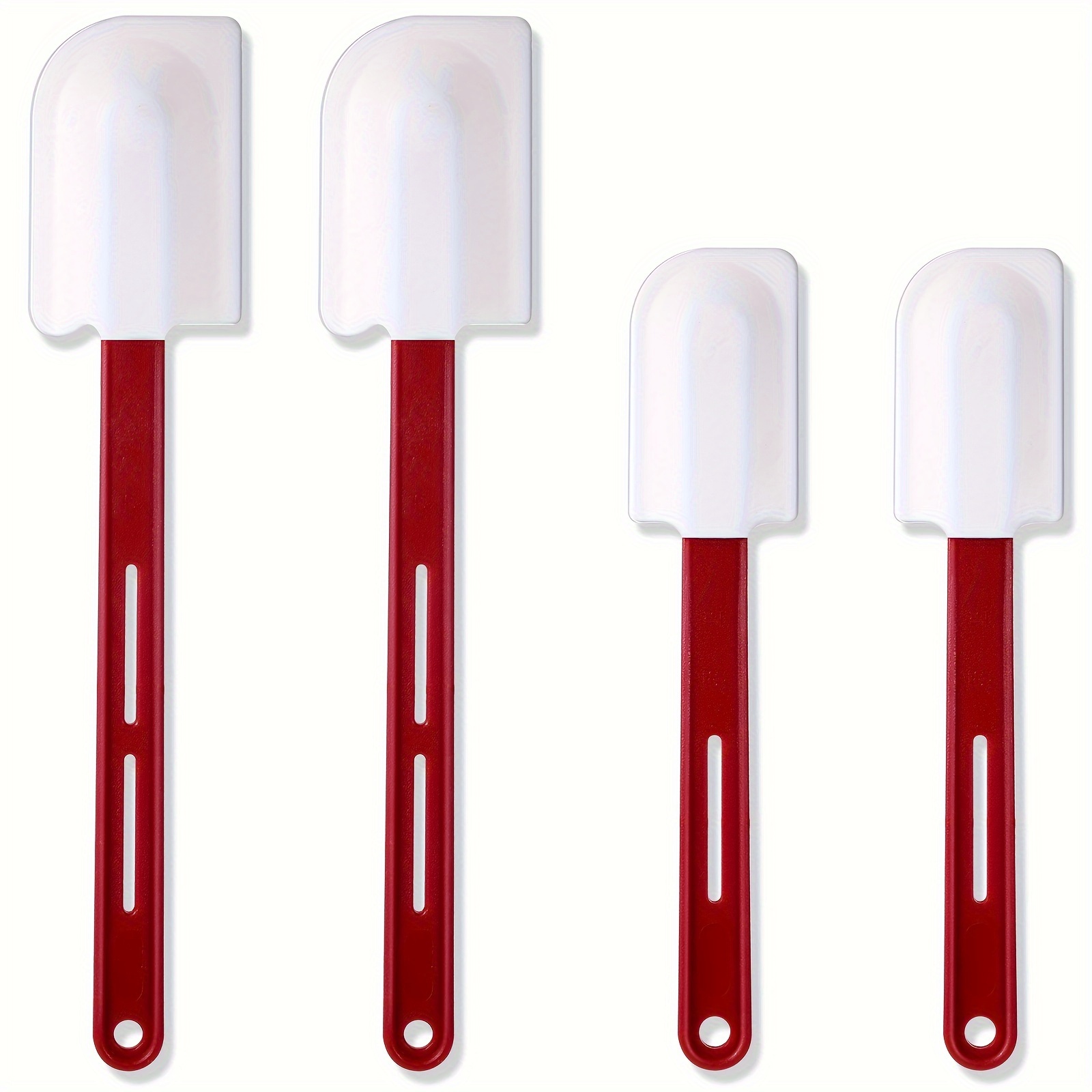 

4 Pcs High Temp Silicone Spatulas Heat Resistant Rubber Spatula Commercial Silicone Scraper Spatula With Handle For Kitchen Cooking Baking Mixing Utensils, Dishwasher Safe