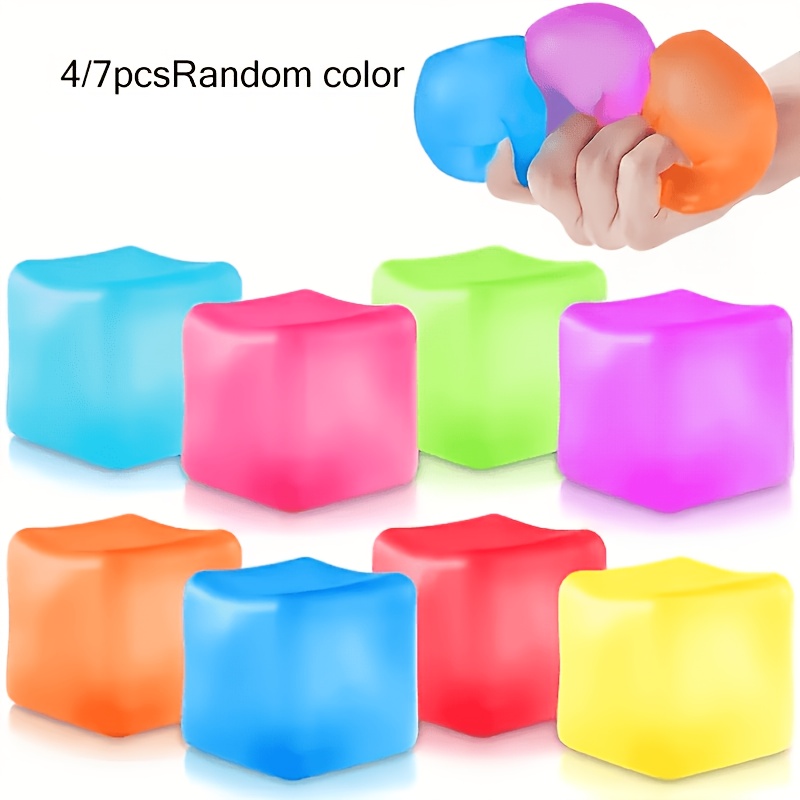 4 7pcs mixed multi style childrens party gift package set colorful frosted   candy set soft squeeze classroom toys colorful   squeeze toys set office finger toys childrens desktop decorations student prizes party gifts