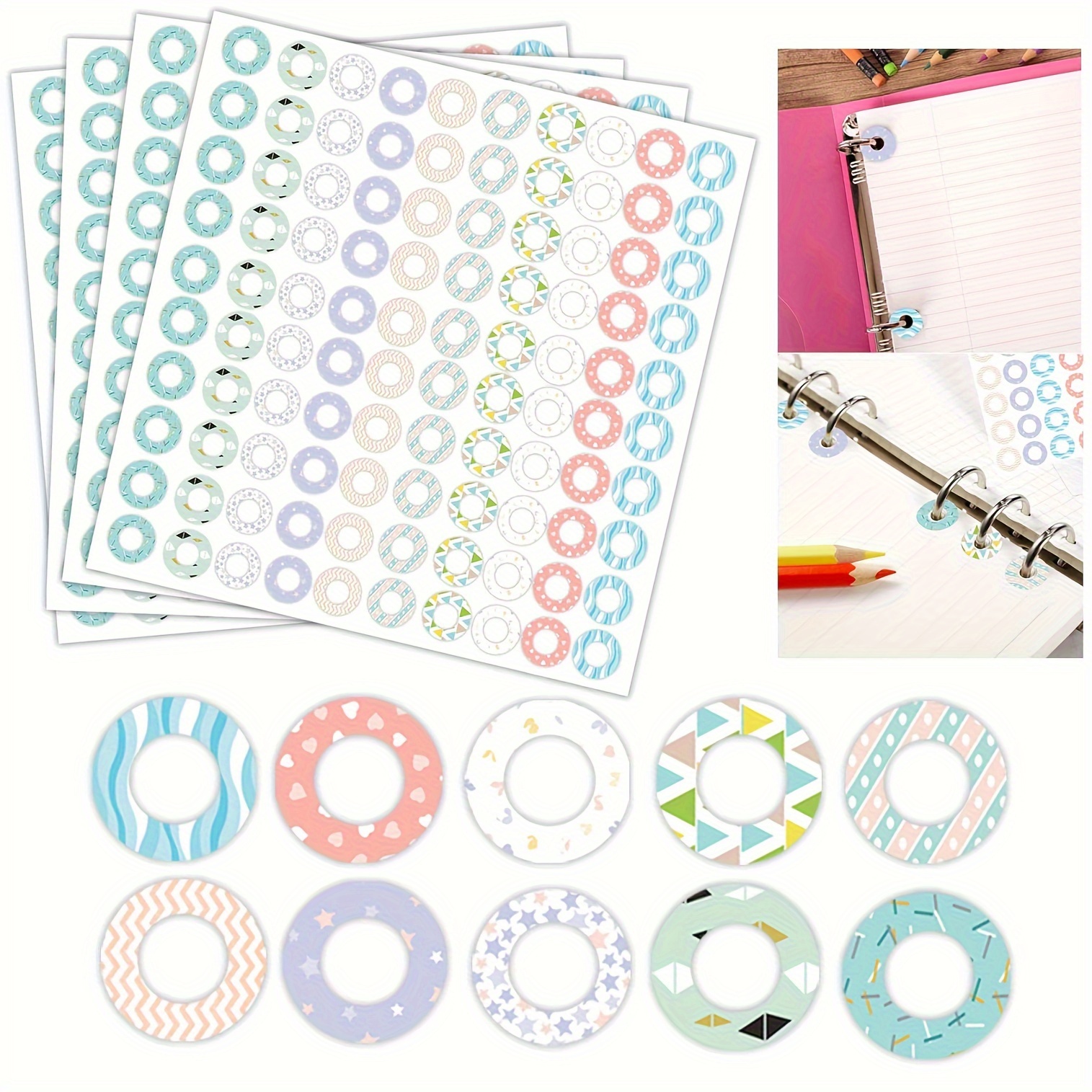 Image of 2000 Colored 1/4 Inch Round Reinforcement Stickers For Repairing And Holes, Suitable For School, Home, And Office Use