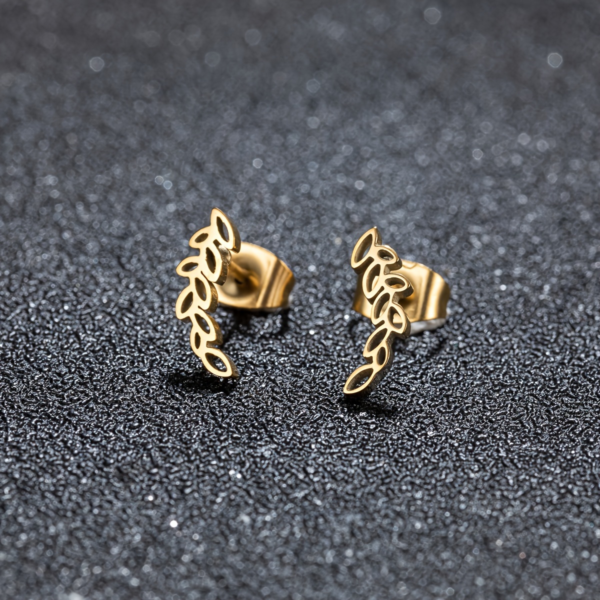 1 Pair Stainless Stud Earrings, Minimalist Curved Design, Punk & , Fashion Trendy Jewelry For Women Party Gifts