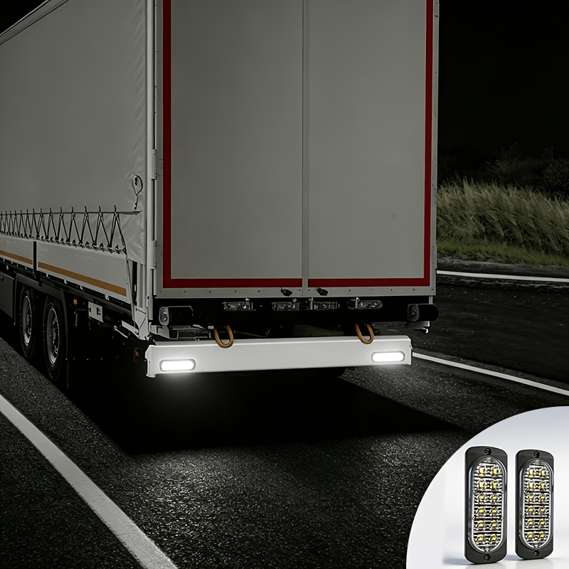 TEMU 4.33 Inch Aluminum Housing Light 2pcs White Lights Surface Mount For Trailer Truck Bus Boat, Without Battery
