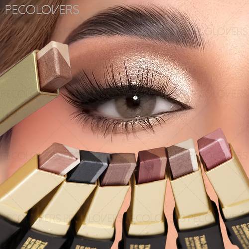 Two-Tone Eyeshadow Stick | Pearl Shimmer Waterproof Non-Fading, Rose Smoke Pink, Nude Brown, Milk Tea Brown | Beginner-Friendly, Daily Commute, Holiday Party Makeup | Brand: PECOLOVERS