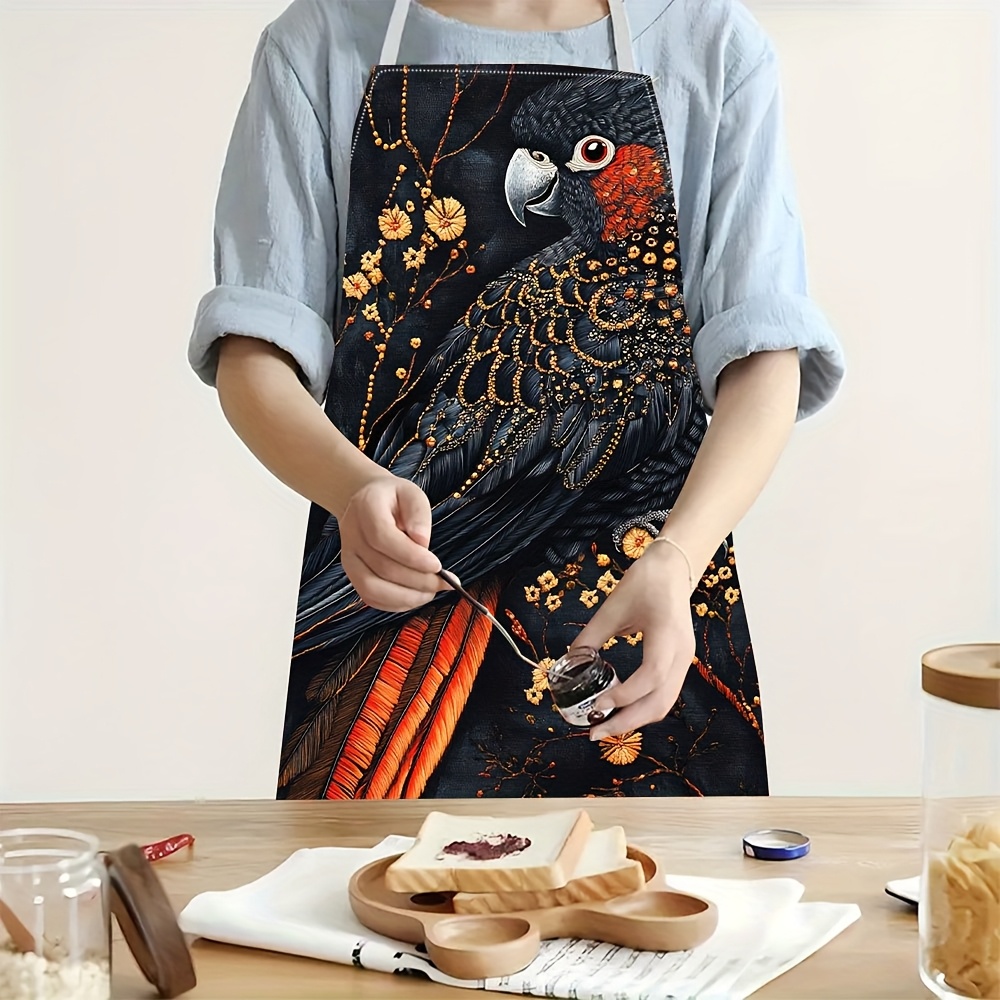 1pc durable linen kitchen apron red tailed Australia