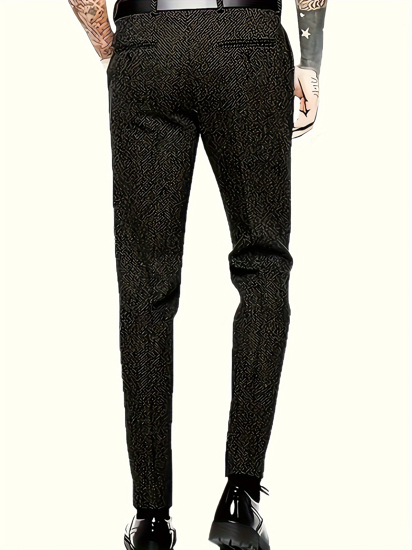 Men Wool Blend Herringbone Gurkha Pants Retro Tweed Straight