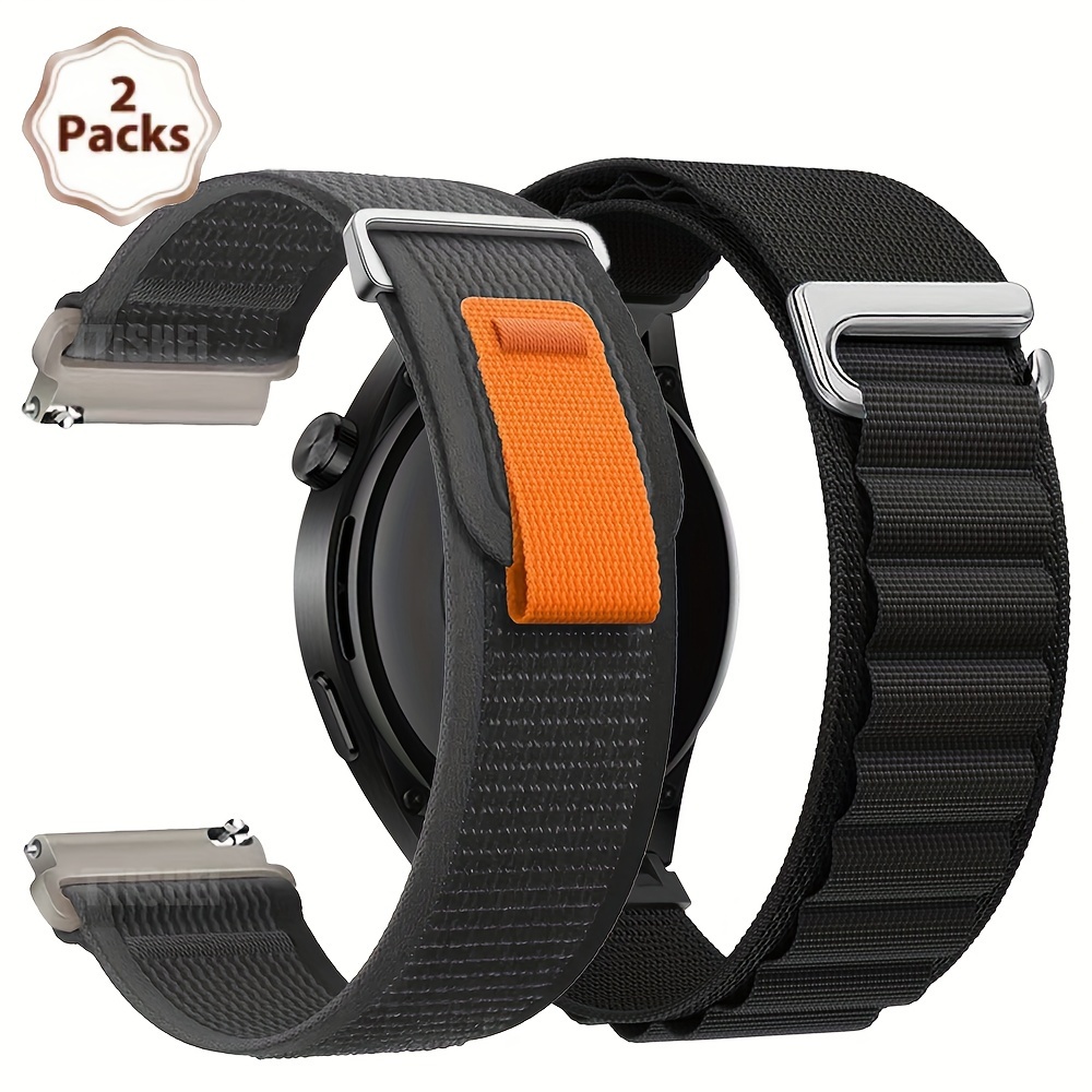 E-shop 2er-Pack 22mm 20mm Nylonarmband passend für Huawei Watch 5 4 3 2 2E Armband GTR 47mm passend für Samsung Galaxy Watch 7/6/5/4/6Classic 44mm 40mm