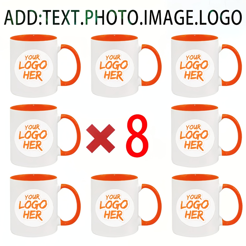 8pcs set of double sided printed   customizable with photos text   large capacity mugs professional printing of high quality multiple color options suitable for souvenirs company team building   halloween gifts