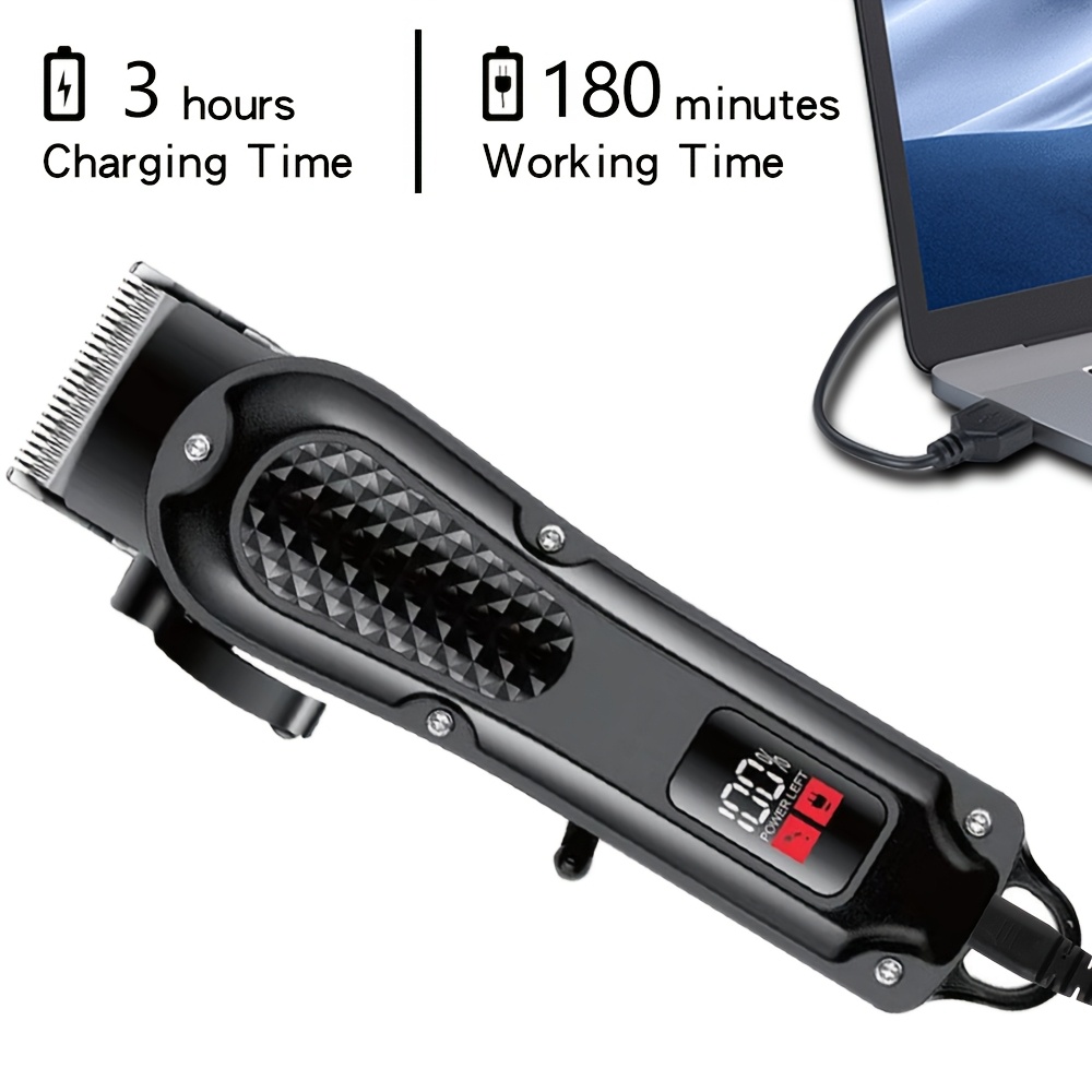 3pcs Men's Hair Clipper and Trimmer Set - Golden, USB Rechargeable with LCD Display, Includes Electric Razor and T-Blade Trimmer, Ideal for Home & Barber Shop Use, Perfect Christmas Gift