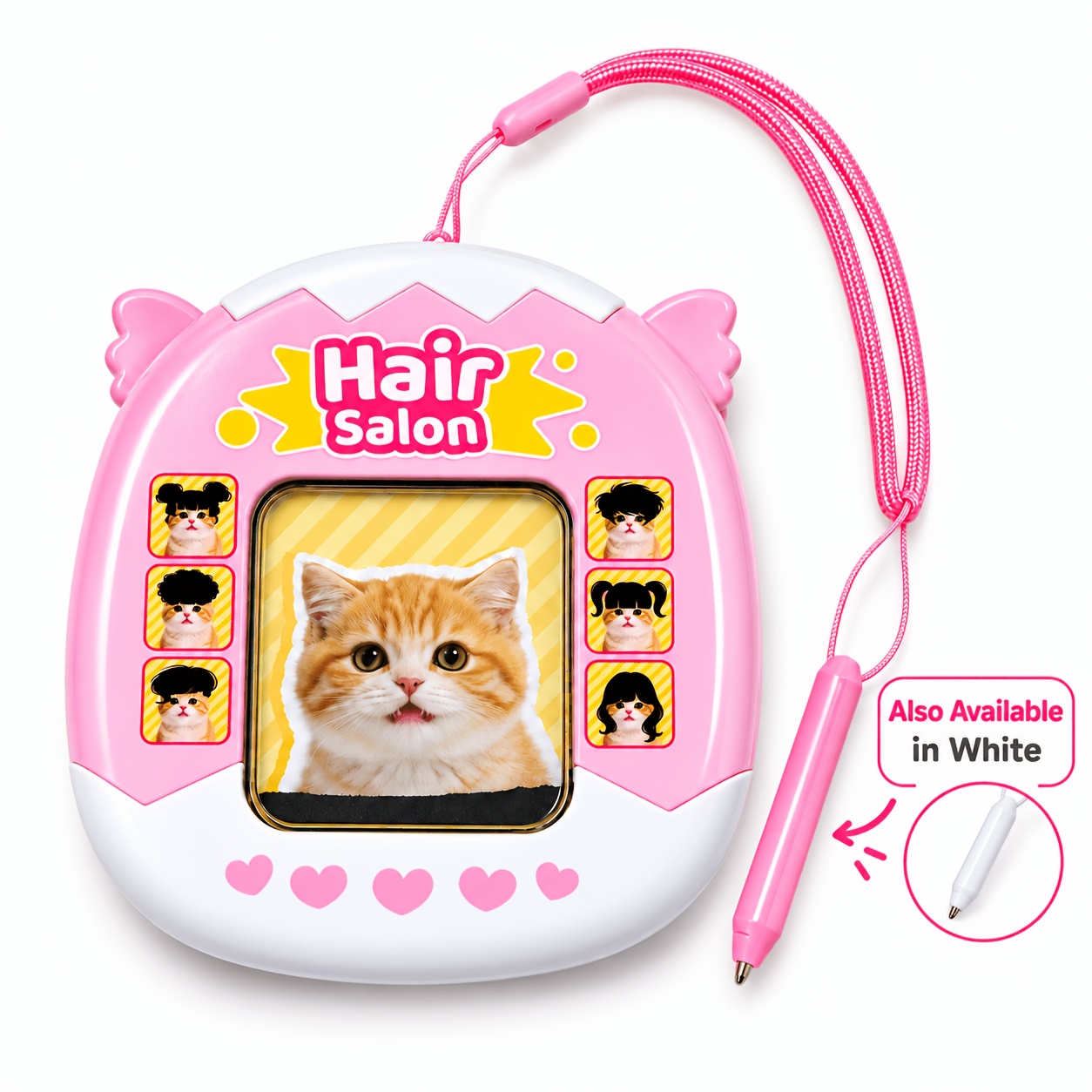 TEMU 2d Flat - Magnetic Cat Pattern Keychain, Double-sided Functional Use, Random Pen Color, 2d Shaped Design, Portable Bag Charm And Daily Accessory