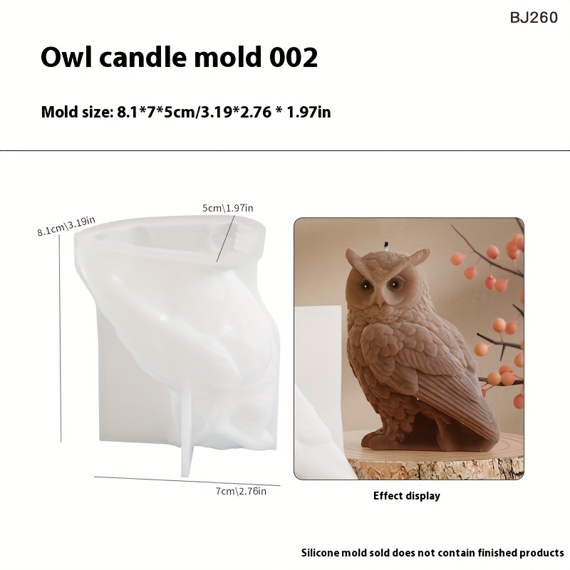 Resin Casting Molds Animal Silicone Mold, Resin Mirror Owl Ornament Mold, 3d Candle Plaster Ornament Silicone Mold