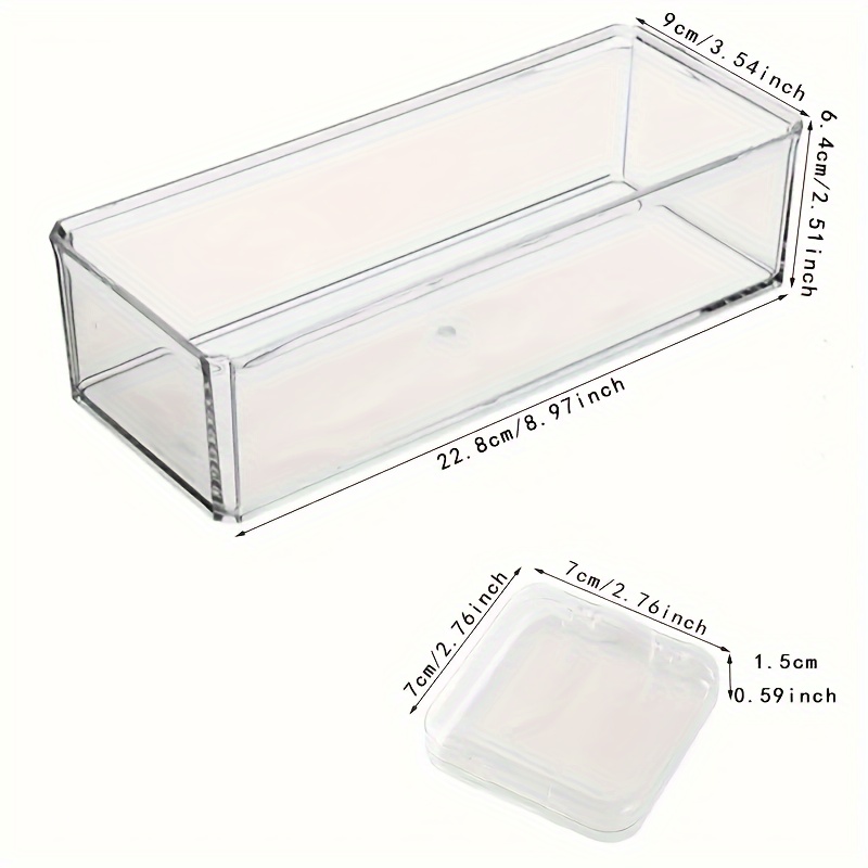 13 piece clear plastic jewelry and personal   organizer set   stackable containers for bracelets necklaces and dresser accessories Product details 4