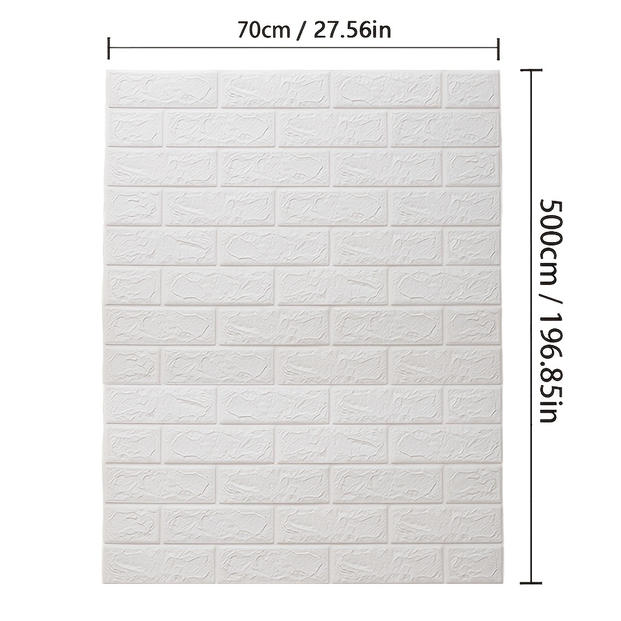27.56 X 196.85in 3d Three-dimensional Brick Pattern Xpe Wallpaper (3mm Thick)-foam Self-adhesive Sticker For Living Room, Bedroom, Dining Room Background Wall Impact Wallpaper