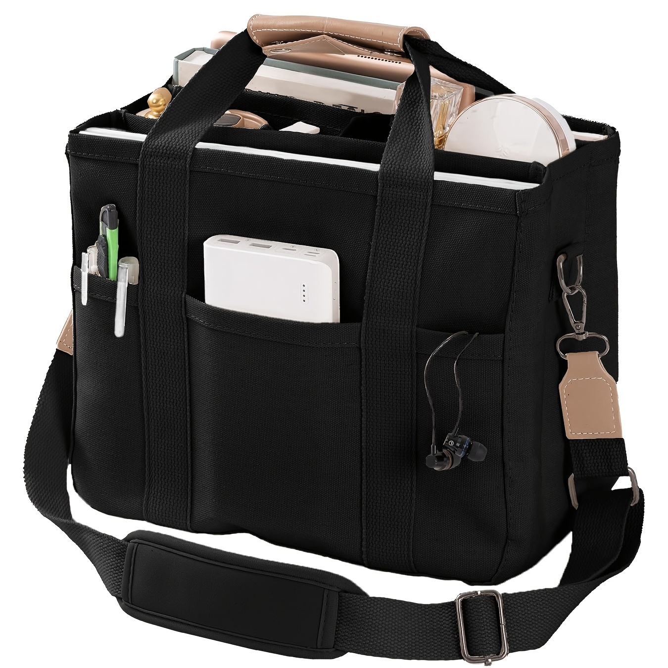 

Women' Tote Bag With Pockets, Large Capacity Crossbody Bag, Multi-pocket Handbag