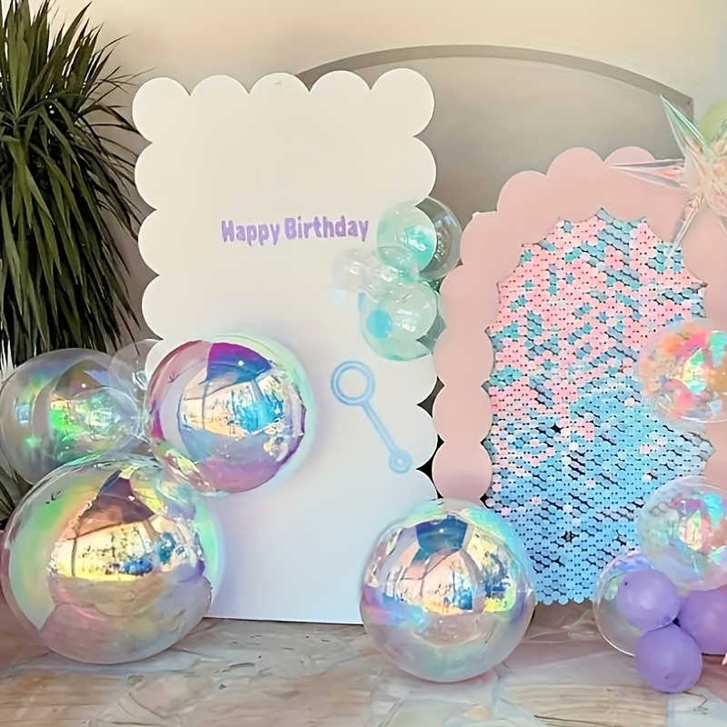 4pcs set   25 4cm 30 48cm 55 88cm 81 28cm   colored inflatable mirror aluminum foil balloons party balloons birthday party deco tions reusable disco balls suitable for christmas parties weddings  