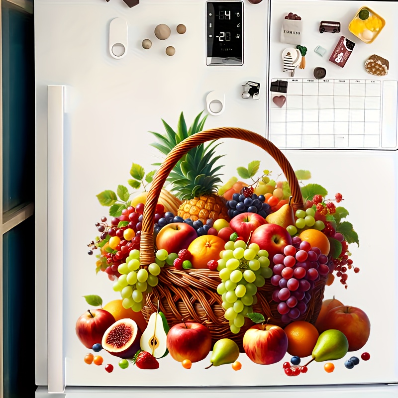 1pc Basket Bathroom Decorative Toilet Sticker, Wall, Fridge, Door Home Background Decoration Wall Sticker